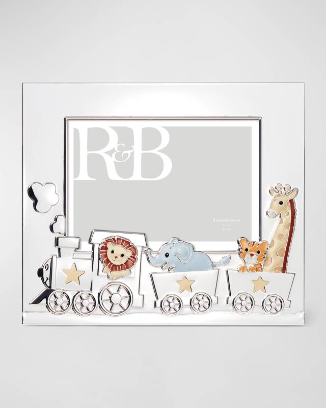 Animal Train Silverplated Photo Frame, 5" x 7"